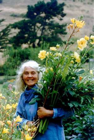 Wendy Johnson holding flowers
